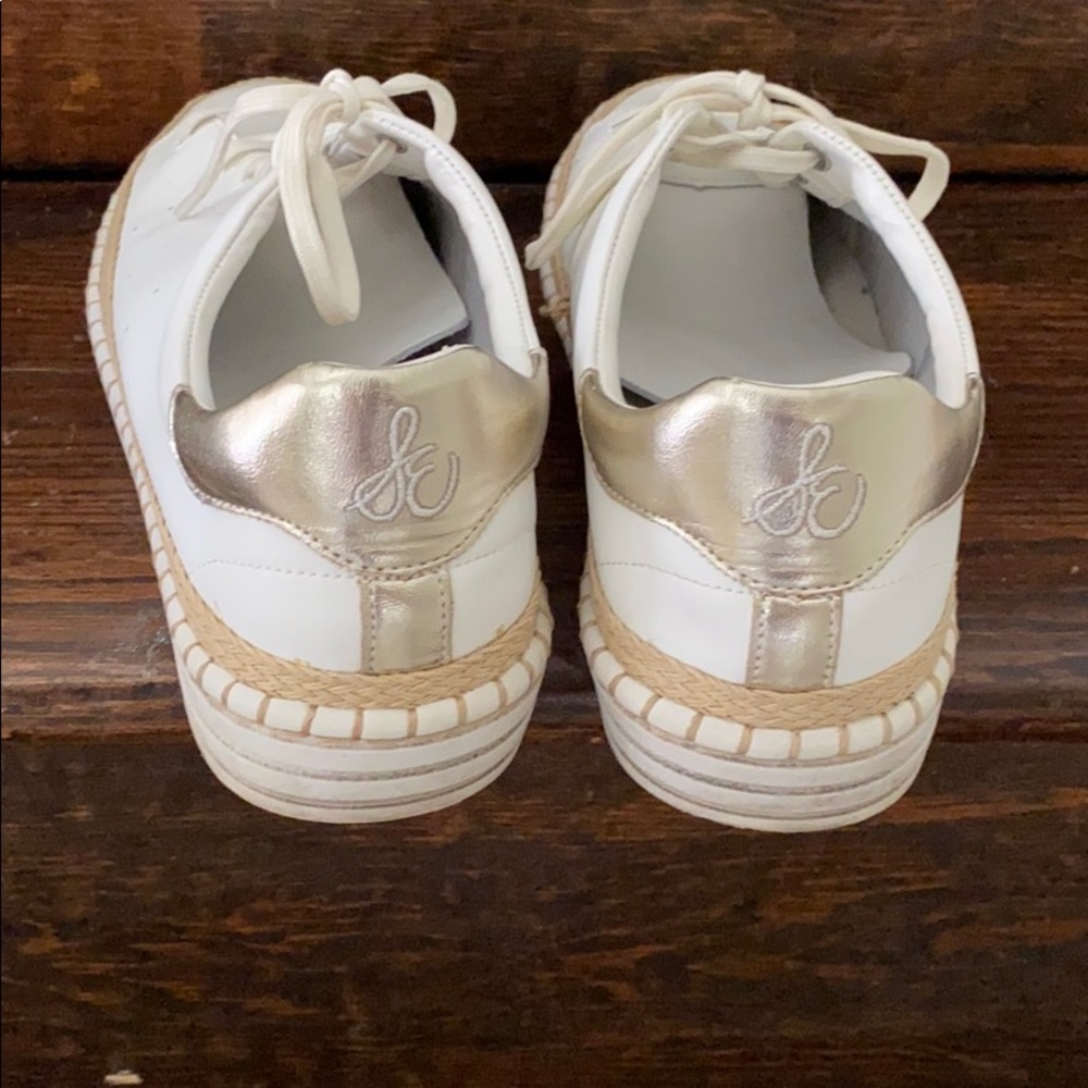 Sam Edelman White Lace Up Sneaker - Picture 6 of 7